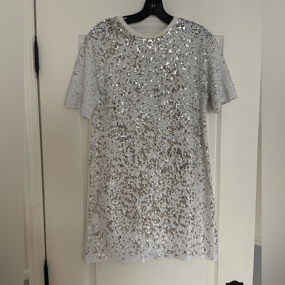 Zara white sequin T shirt dress. Size S - Picture 4 of 6